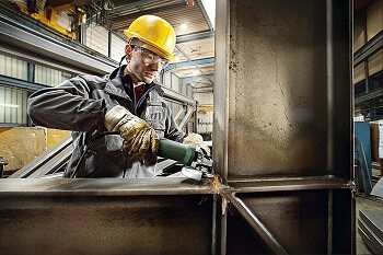 Working with Metabo angle grinder