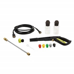 Accessories for Sun Joe Pressure washer including lance, hose and nozzles