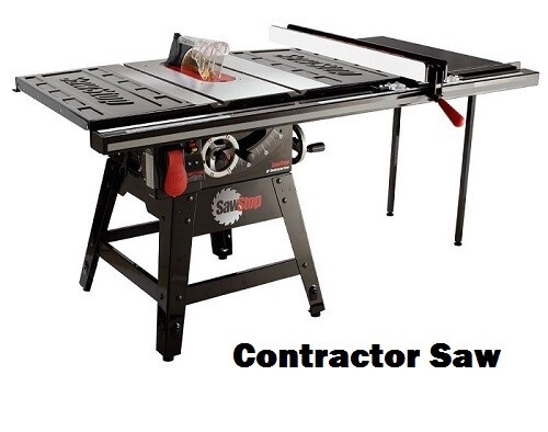 image of a Sawstop contractor saw in black