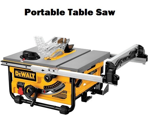 Yellow and Grey Dewalt portable table saw