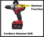 Hammer function shown on Milwaukee drill