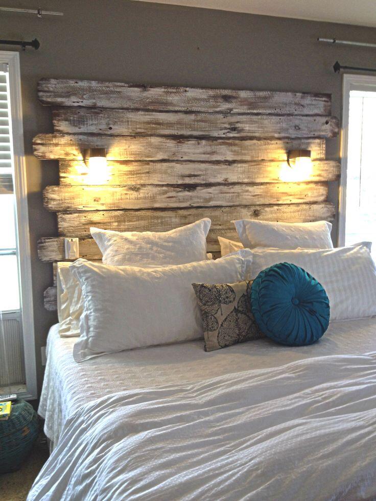 recycled wood headboard